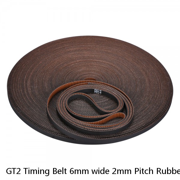 GT2 Timing Belt 6mm wide 2mm Pitch Rubber Reinforced Fiberglass - by the Meter